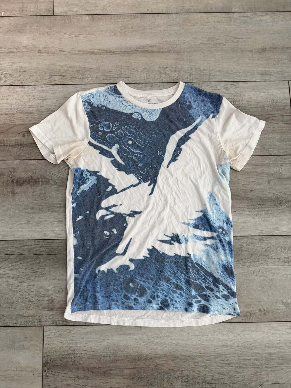 AOP American Eagle All-Over Abstract Paint Splatter Graphic Print T-Shirt
